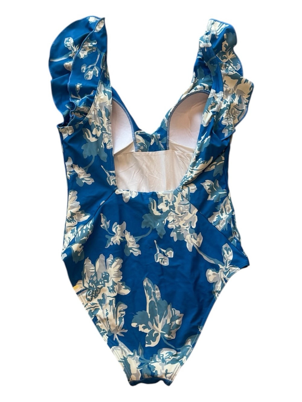 Summersalt x Mestiza Ruffle Backflip Blue Floral One-Piece Swimsuit - Picture 3 of 4